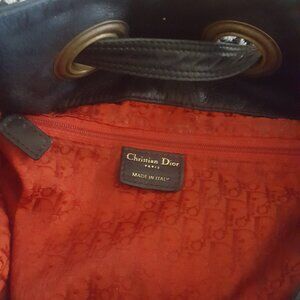 Christian Dior lamb skin cushion cut bag with bronze hardware